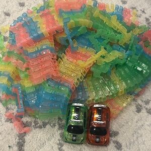 Glow in the Dark Race Track Set with Light up Race Cars